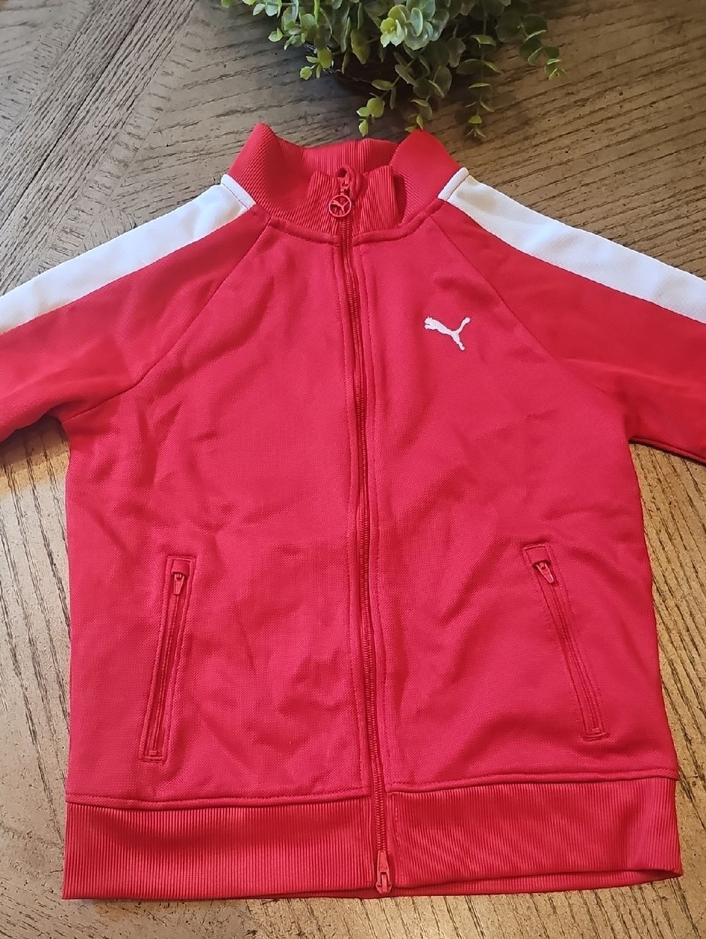 Puma Red Zip-Up Track Jacket Size M Boys